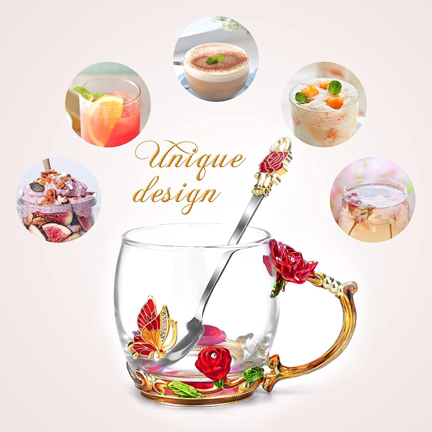 Butterfly Flower Tea Cup Gift